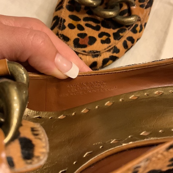 BCBGirls leopard print calf hair pumps with chain detail size 9 - Picture 8 of 8